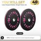 2 Inch Bumper Plates，10-500lbs，Barbell Rubber Olympic Weight Plates Set for Home Gym, Strength Training & Weight Lifting, Multiple Options Colors