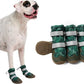 Spark Paws Dog Shoes, Waterproof Dog Boots for Medium to Large Dogs, Non Slip, Breathable Dog Booties and Paw Protectors - 4PCS Doggie Hiking Boots with Reflective Straps, Green Camo, Size 5