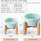Petygooing Elevated/Raised Ceramic Dog Bowl for Small Breeds, Dog Food Water Dish with Stand,Pet Feeding Bowl with Anti Slip Rubber for Cats and Small Dogs Puppy 13.5 OZ (5.1In / 1.7 Cups) Blue Sky