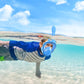 QingSong Kids Snorkel Mask Full Face, Snorkeling Set with Camera Mount, Foldable 180 Degree Panoramic View Snorkeling Gear Anti-Fog Anti-Leak