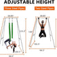TECSPEC 9.6 FT/115.3 Inch Adjustable Height Aerial Yoga Frame & Hammock, Professional Swing Stand with 18 FT/33FT Aerial Silk, 550lbs Max Capacity