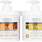 Advanced Clinicals Retinol Body Lotion + Brightening Vitamin C Lotion 2pc Skincare Set For Women & Men | Body Cream & Face Moisturizer Set Helps Improve The Look Of Dark Spots & Uneven Skin Tone, 2PC