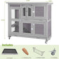 GUTINNEEN Rabbit Hutch Indoor Outdoor Bunny House Guinea Pig Cage on Wheel with Plastic Tray 47inch
