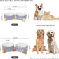 Selamica Ceramic 14 OZ Dog Bowls, Dog Food and Water Bowls with Wooden Stand, Anti-Slip Dog Dishes Set for Cats & Small Dogs, Weighted Pet Bowls Set of 2, Vintage Blue B