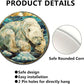 Lygond Metal Sign Tin Sign Circular Stained Glass Polar Bear Bar Signs for Home Decor for Pet 12×12 Inches