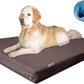 Dogbed4less Luxury XXL Orthopedic Memory Foam Dog Bed for Extra Large Dogs with Durable Waterproof Internal Case, Removable Washable Denim Cover and Bonus Pet Bed Spare Cover, 55X37X4 Inches, Brown
