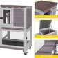 Aivituvin Rabbit Cage Indoor Outdoor Bunny Hutch on Wheels, 2 Story Wood Guinea Pig Cages with 2 Deeper Pull Out Trays (Gray)