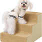 Dog Stairs for Small Dogs,13" H,3-Step Dog Steps for Bed and Couch with High Density Foam,Non-Slip Pet Steps for Doggy and Cat,Pet Stairs with a Washable Cover,Khaki