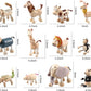 12PCS Bendable Wooden Animal Toys, Fun and Posable Animal Toys for Early Education, Smooth Natural Wood, Safari Farm Wood Animals Learning Toy for Kids
