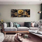 Yxbhhym Bathroom Wall Art Décor Black and Gold Leaf Poster Art Prints Sunflower Canvas Wall Art Paintings Flower Wall Pictures for living room Hallway Décor office Bedroom Decorations