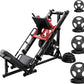 RitFit Adjustable Leg Press and Hack Squat Machine with Weight Plate Set, Professional Home Gym Equipment with Linear Bearings, Specialized for Complete Lower Body Workouts and Weight Storage Posts