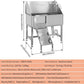 38 Inch Dog Bathing Station for Large Dogs, Stainless Steel Dog Pet Washing Station, Professional Dog Grooming Tub, Pet Wash Bath Station,Left Door