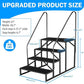 RV Step Stool, 4 Step Ladder, Hot Tub Steps with Handrail, Portable Pool Ladder, 660Lbs Heavy Duty Ladder Shelf Outdoor Mobile Home Stairs for Camper/Porch/SPA Pool/Pet Stairs(2 handrails)