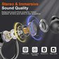 Ltinist Wireless Earbud, Bluetooth 5.3 Headphones Pure Bass Sound with Earhooks, 75H Battery Over Ear Headphones with Dual-LED Display, IP7 Waterproof Earphones Built-in Microphone for Running Sports