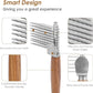 Dog Dematting Comb with Wooden Handle & Detangling Brush - Stainless Steel Undercoat Rake for Long & Thick Haired Dogs & Cats, Professional Grooming Tool for Deshedding and Matted Fur Removal