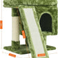 YANDLVY Small Cat Tower for Cats, Cute Cat Tree for Indoor Cats, Kittens Condo with Scratching Post and Board, Cat Cave, Modern Cat Activity House with Plush Perch (Green)