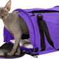 SturdiBag Pro 2.0 Pet Travel Carrier with Flexible Height for Cats and Dogs | Soft Sided Pet Carrier Bag with Safety Clips and Seatbelt Straps for Airplane or Car Travel | Medium, Purple