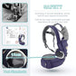 FRUITEAM 6-in-1 Baby Carrier with Waist Stool, Adjustable for Breastfeeding, One Size Fits All - Adapt to Newborn, Infant & Toddler (Navy)
