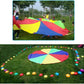 6.5ft/10ft/12ft/13ft/16.4ft/20ft Rainbow Parachute for Outdoor Party Games, Kids Play Parachute Group Cooperative Team Game Toys, Family Get-Together Entertainment