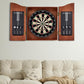 Sisal Dart Board Cabinet Sets, Decorative Dart Boards for Adults [6*Steel Darts] - Wooden Dartboard Cabinet with Integrated Scoreboard for Family Game Rooms