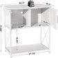 20-29 Gallon Aquarium Stand Metal Frame Fish Tank Stand with Cabinet Storage, for 20 Gallon Long Aquarium,30.7" L*16.5" W Tabletop,330LBS Capacity White PG01YGW
