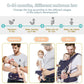 FRUITEAM 6-in-1 Baby Carrier with Waist Stool, Adjustable for Breastfeeding, One Size Fits All - Adapt to Newborn, Infant & Toddler (Navy)