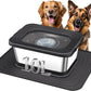 Decflow 10L Stainless Steel Dog Water Bowl, No Spill Anti-Splash Dog Bowls with XXL Silicone Mat, Spill-Proof Slow Feeder for Messy Drinkers, Heavy Duty Pet Bowls for Indoor/Outdoor Use Black