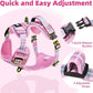 PUPTECK No Pull Dog Harness Small Sized, Adjustable Reflective Dog Harness with Handle Easy Control, Comfortable Soft Padded Pet Vest Harness for Small Dogs, Plaid Pink S