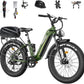 FREESKY Electric Bike for Adults,105mile Long Range Ebike, 2000W Motor 37MPH Fast Step-Thru E Bike 25Ah Samsung Cells Battery Full Suspension Electric Dirt Bicycle 26'' Fat Tire for Commuter Mountains