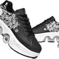 Double-Row Deform Wheel Automatic Walking Shoes Invisible Deformation Roller Skate 2 in 1 Removable Pulley Skates Skating Parkour