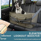 Petsfit Dog Booster Seat For 2 Small Dogs or Medium Dog up to 45 lb, Large Dog Car Seat With 2 Big Pockets for Cars, Trucks and SUVs (Large, Dark Brown)