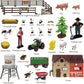109PCS Farm Animals Toys Set Comes with Barn, Rice Storehouse, Rice Trolley, Milking shed, Farmer, Fence - Playset for Kids Toddlers Boys Girls 5+ Years Old