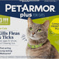 PetArmor Plus Flea and Tick Prevention for Cats, Cat Flea and Tick Treatment, 3 Doses, Waterproof Topical, Fast Acting, Cats Over 1.5 lbs