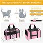 Cat Carriers Soft Side Carrier for Kitten Puppy Collapsible Travel Pet Carrier TSA Airline Approved Cat Carrier Bag for Under 15 lbs Pets, Pink