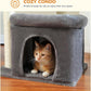 PEQULTI Cat Tree Cat Tower with Sisal-Covered Scratching Posts and Extra-Large Cat Perch Suitable for Small to Medium Cats
