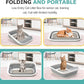 Foldable Cat Litter Box, Large Height-Adjustable Anti-Splash Open Air Kitty Litter Pan, Easy Clean with Scoop (Gray)
