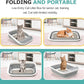 Open Top Cat Litter Box, Large Foldable Kitty Potty with Height-Adjustable Sides and Anti-Splash Design, Easy Clean with Cat Litter Scoop (Gray)