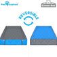 Paw Inspired Critter Box Washable Cage Liner, Reversible Fleece Bedding with Raised Sides for Guinea Pigs and Other Small Animals (2x4 (12" Grids), Gray/Blue)