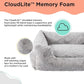 Best Friends by Sheri Lux Lounge Bed Calming Faux Fur Dog Bed, Gray, Large, 36" x 27"
