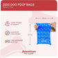 Downtown Pet Supply Rainbow Paw Print Poop Bags (2200 CT & 2 Dispensers) - Leak-Proof, Unscented, Clips to Leashes & Harnesses