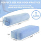 ROYALAY 2 Pcs Yoga Bolster Pillow for Restorative Yoga, Rectangular and Cylinder Meditation Pillow Set with Carrying Handles, Supportive Cushion for Exercise Workout Stretching Meditation,Sky Blue