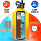Water Bottle Insulated 32oz 40oz 64oz 128oz Straw Lid Spout Lid & 3 Lids, Leak Proof, Vacuum Insulated,Stainless Steel Water Bottle Wide Mouth for Sports, Gym or Office
