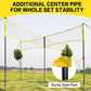 GOOX 4 Square Volleyball Net Game Set, 14 FT 4-Way Volleyball Net for Backyard Beach Lawn, Portable Four Square Volleyball Net for Adults & Youths with Vollyball, Pump, Carry Bag