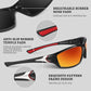 Polarized Sports Sunglasses for Men Women,Fishing Driving Rectangular Goggles UV400 Protection