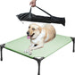 Soft Mesh Elevated Pet Bed for Large Medium Dogs Outdoor Resting Cot with Water-Resistant, Air-Permeable, Cooling and Anti-Skid Portable Dog Bed, Up to 80 lbs, 33.3" L x 25.2" W x 6.9" H, Green