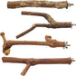 4 Pcs Natural Wooden Bird Perch Parrot Stand, 2 Grape Wood Perches, A Stand Fork Standing Branch, A Paw Grinding Fork, Bird Cage Accessories for Parakeets, Birdcage Sticks & Toys for Budgies, Finches