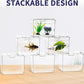 Mini Betta Fish Tank, Small Fish Bowl for Temporary Space, 0.2 Gallon Stackable Cube Tank with Betta Leaf and Gravels for Small Fish, Insect, Shrimp, Crab, Spider.(Pack-1)
