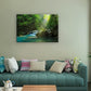 Silent Summer Forest Landscape Stretched Canvas Wall Art for Living Room Home, Bright Sun Shine on Stream Scenery Picture Print Artwork Decoration Painting Decor, Gallery Wrapped, Inner Frame (24x36)