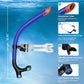 Swimmer's Snorkel for Lap Swimming, Adult Snorkeling Gear Swim Training, Center-Mount Silicone Mouthpiece One-Way Purge Valve in Pool and Open Water