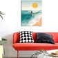 Beach Surfing Wall Art Ocean Coastal Wave Canvas Wall Decor Summer Nature Seascape Pictures Painting Print Framed Artwork Decorations for Bathroom Living Room Office Bedroom 16"x20"
